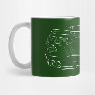 2020 Chevy Corvette Stingray C8 - rear stecnil, white Mug